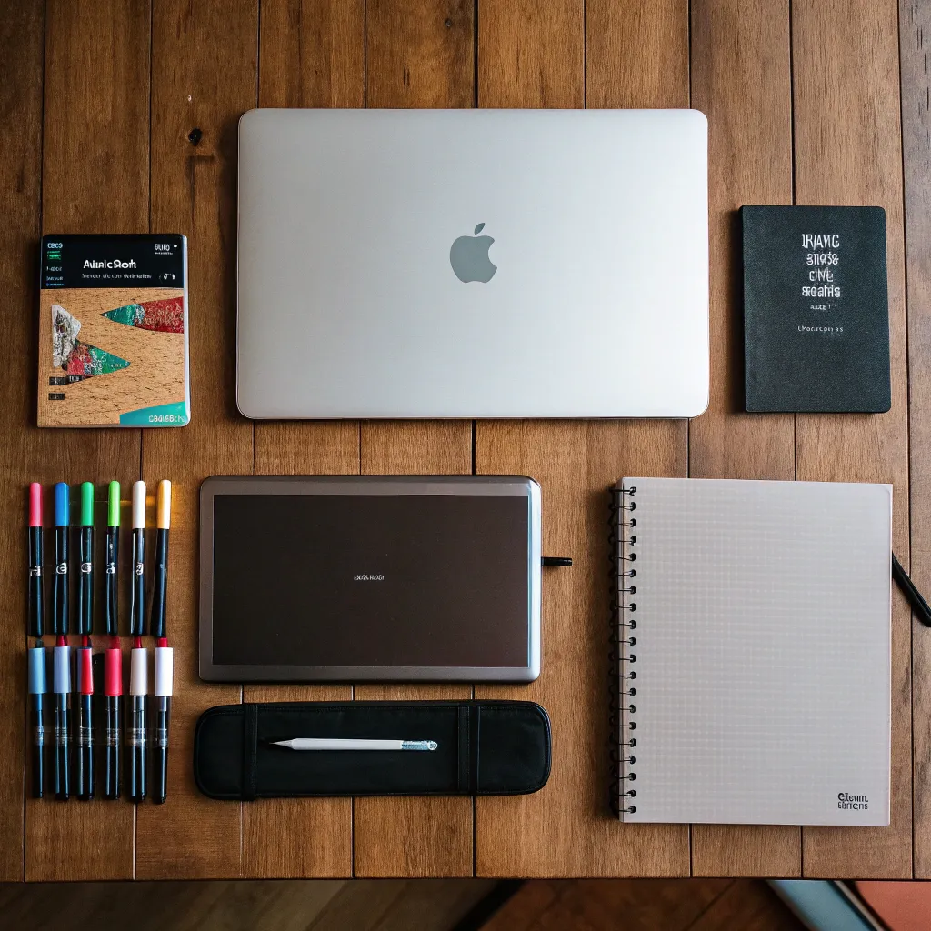 Graphic design tools creatively arranged